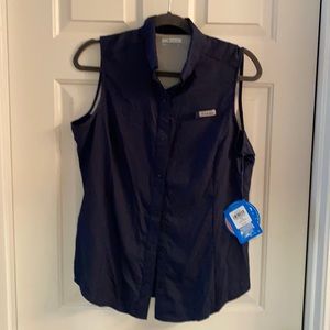 NWT Columbia Navy Tamiami Women’s Sleeveless Shirt size L